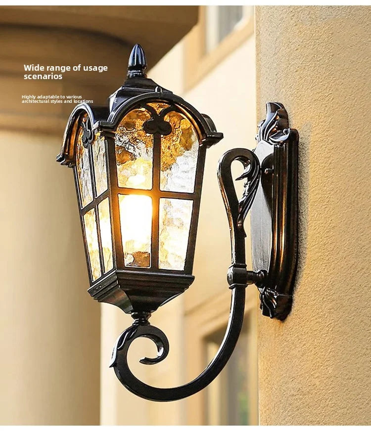 Outdoor Waterproof Wall Lamp For Garden Villa Gate Outdoor European-Style Courtyard Balcony Exterior Wall Lamp Retro Wall Lamp