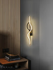 Modern Living Room Long Wall Lights with Anlter Design Gold Black TV Background Decorative Wall Lamp for Bedroom Remote Control