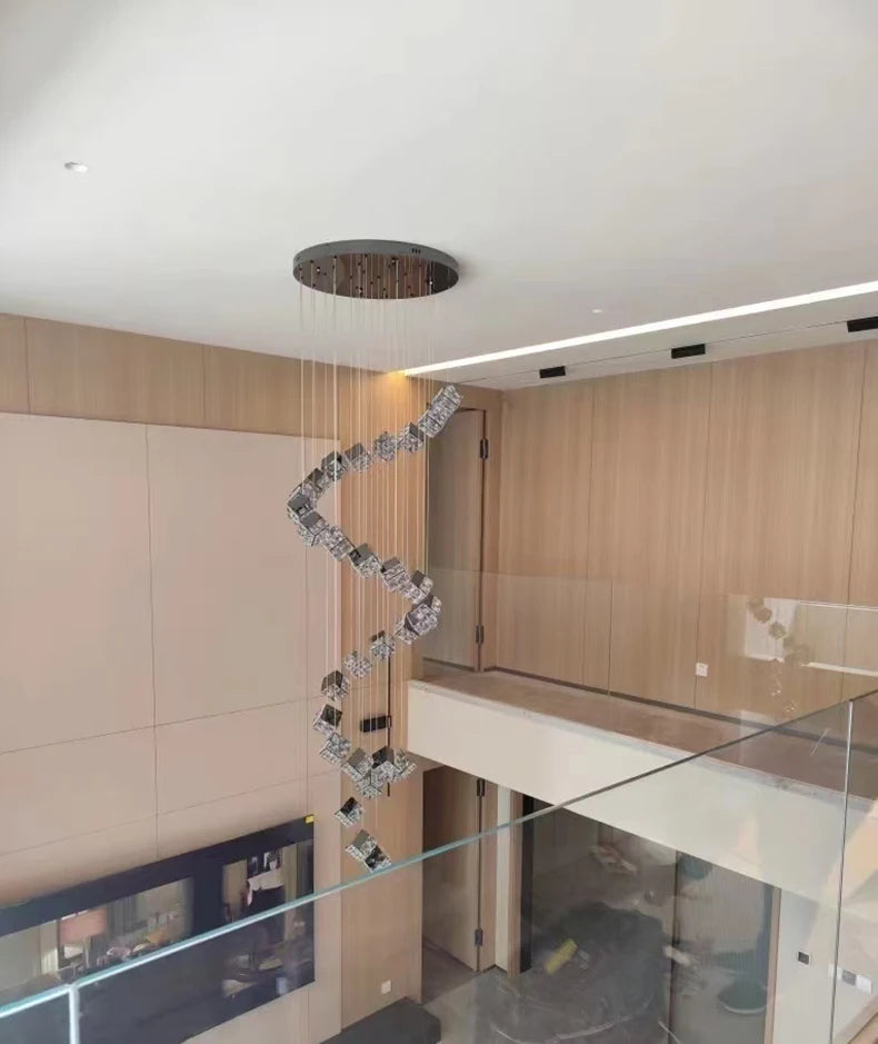 Modern home decoration crystal chandelier, stair Pendant lamp, living room Pendant lights, interior lighting