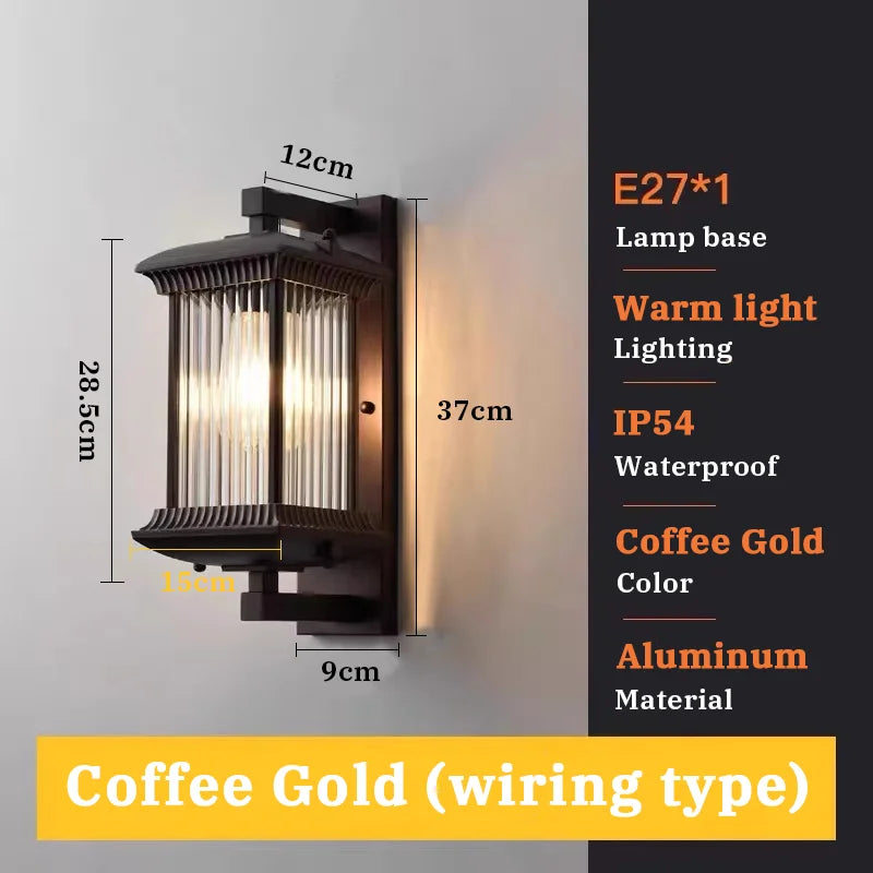 Outdoor Wall Lamps Aisle Wall Light IP54 Waterproof Corridor Balcony Modern New Chinese Villa Door Lights Porch Garden Gate Lamp