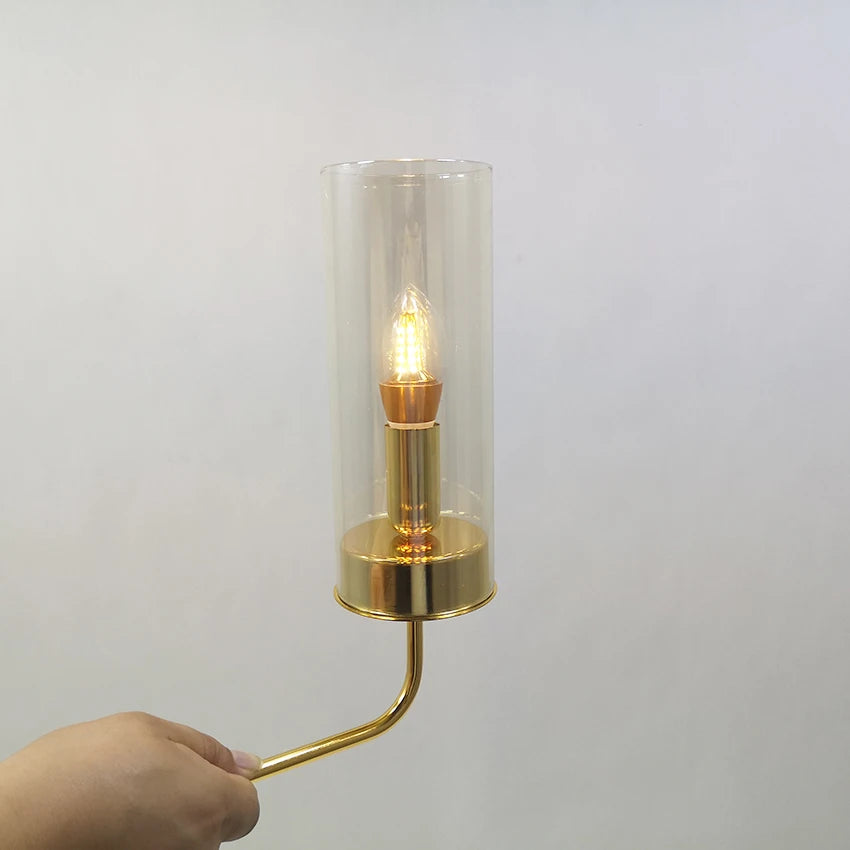 Nordic LED Glass Chandelier Blue/Amber Modern Hanging Lamp Suspension Living Dining Bedroom Pendant Lighting Fixtures