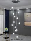 Nordic luxury White Magic bean Design glass LED Chandelier Lighting lustre Hardware Ceiling Duplex staircase Attic luminaire