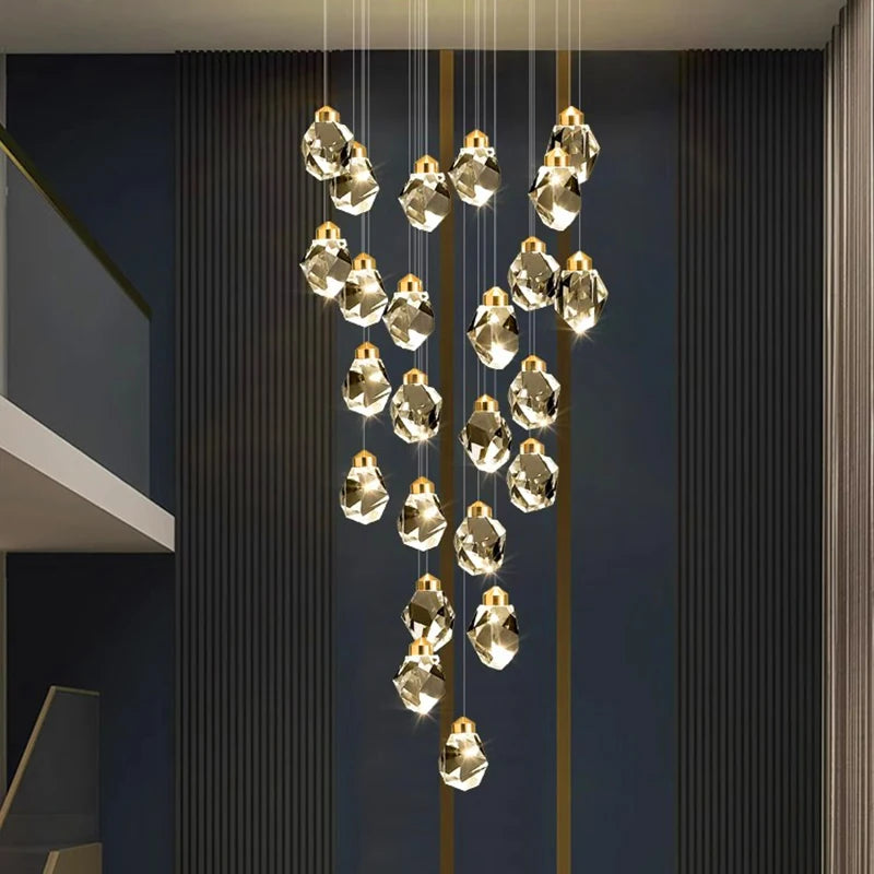 Modern home decoration crystal chandelier, stair Pendant lamp, living room Pendant lights, interior lighting