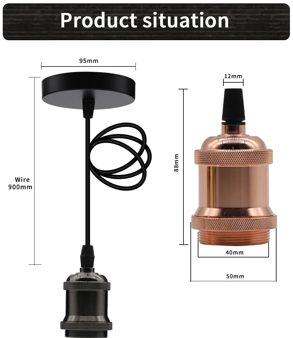 Retro Pendant Lights E27 110V 220V Socket Vintage Aluminum ceiling Light Bedside multicolour chandelier Light Industrial Lamp