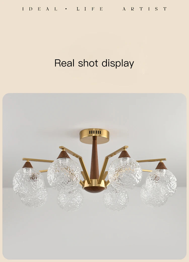 Modern LED Glass Ball Chandeliers Living Room Dining Table Salon Chandelier Bedroom Ceiling Chandelier Home Decoration Lighting