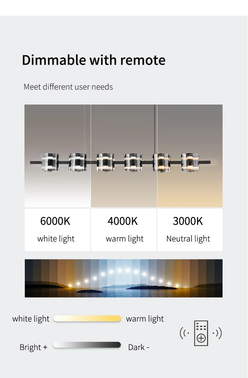 Modern Hanging Led Pendant Lights For Dining Room Kitchen Island long Bar Chandeliers decoration home decor Black light fixtures
