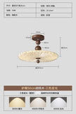 French Mid-Century Style Ceiling Lights Parlor Simple Retro Luxury Gold Resin Pleated Master Bedroom Room Decoration LED Fixture