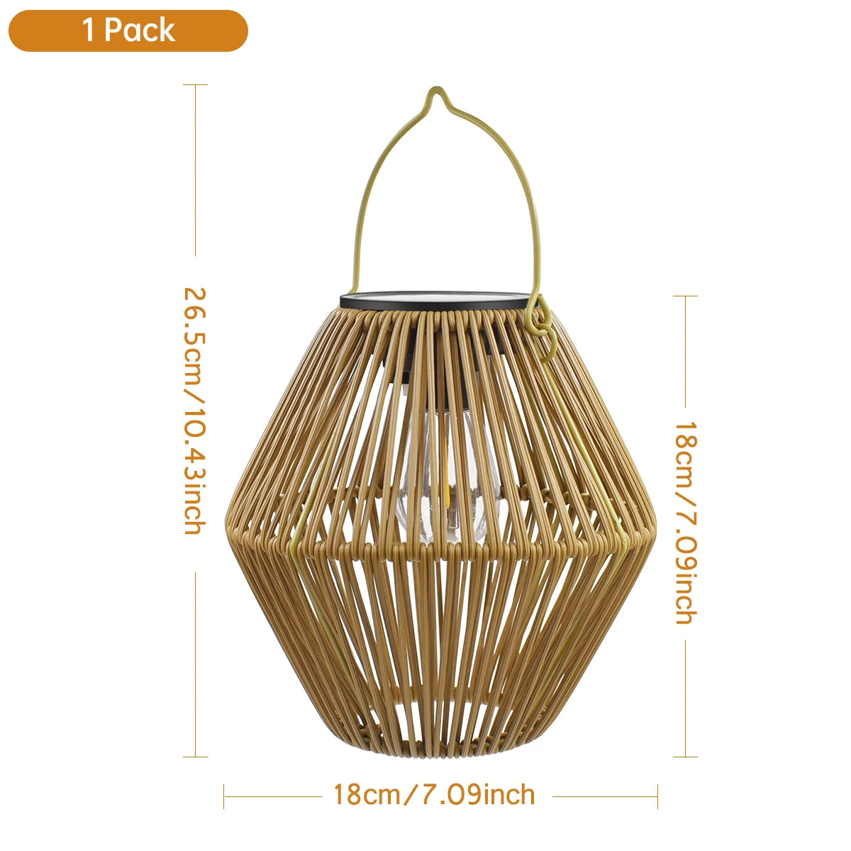 Outdoor Solar Rattan Lanterns, Waterproof Hanging Boho Solar Lights for Garden, Patio, Yard, Porch Decorative Lighting