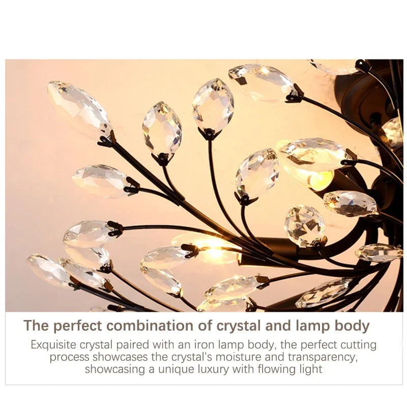 VIOLET Modern Crystal Ceiling Light American Country LED Creativity Living Room Dining Room Bedroom Coffee shop clothing store