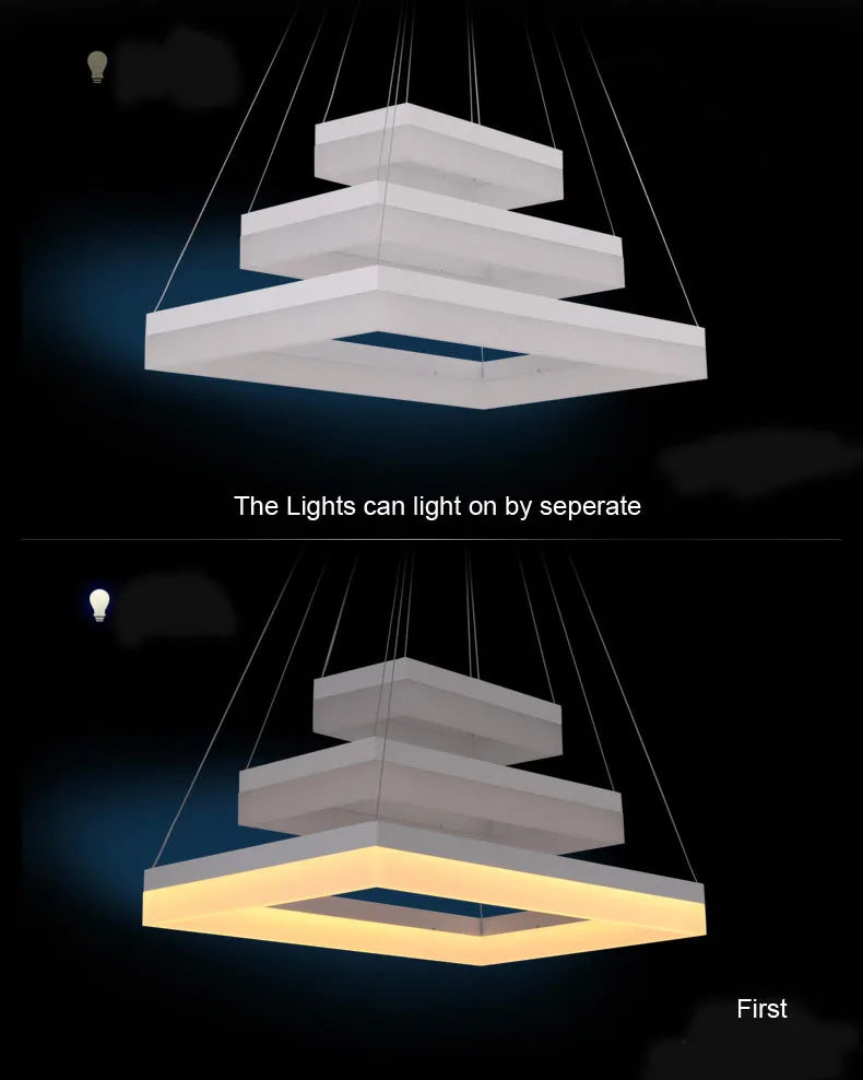 Free Shipping Modern Led Pendant Lights for Dining Room Living Room Rectangle Acrylic Led Pendant Lamp Fixture Lamparas Modernas