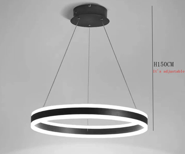 Modern Ring LED Chandelier Dimmable for Tables Dining Living Room Bedroom Kitchen Island Pendant Lamp Home Decor lusters Fixture