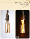 Retro Rustic Hanging Light for Bar Restaurant Decoration Hemp Rope Pendant Light E27 Bulb Glass Lampshade