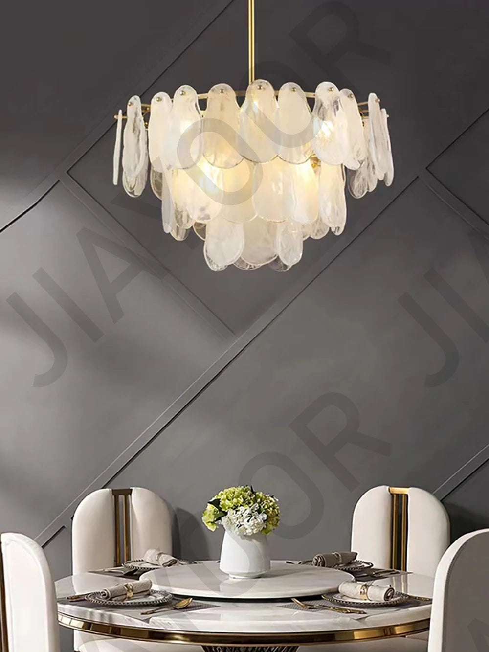 Cream Style Chandelier Lighting Fixtures Furniture Luxurious Living Room Decoration Glass Cloud Chandelier Simple And Modern