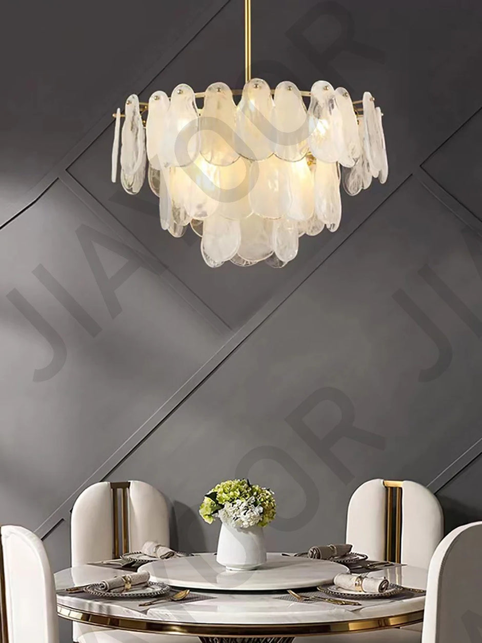 Cream Style Chandelier Lighting Fixtures Furniture Luxurious Living Room Decoration Glass Cloud Chandelier Simple And Modern