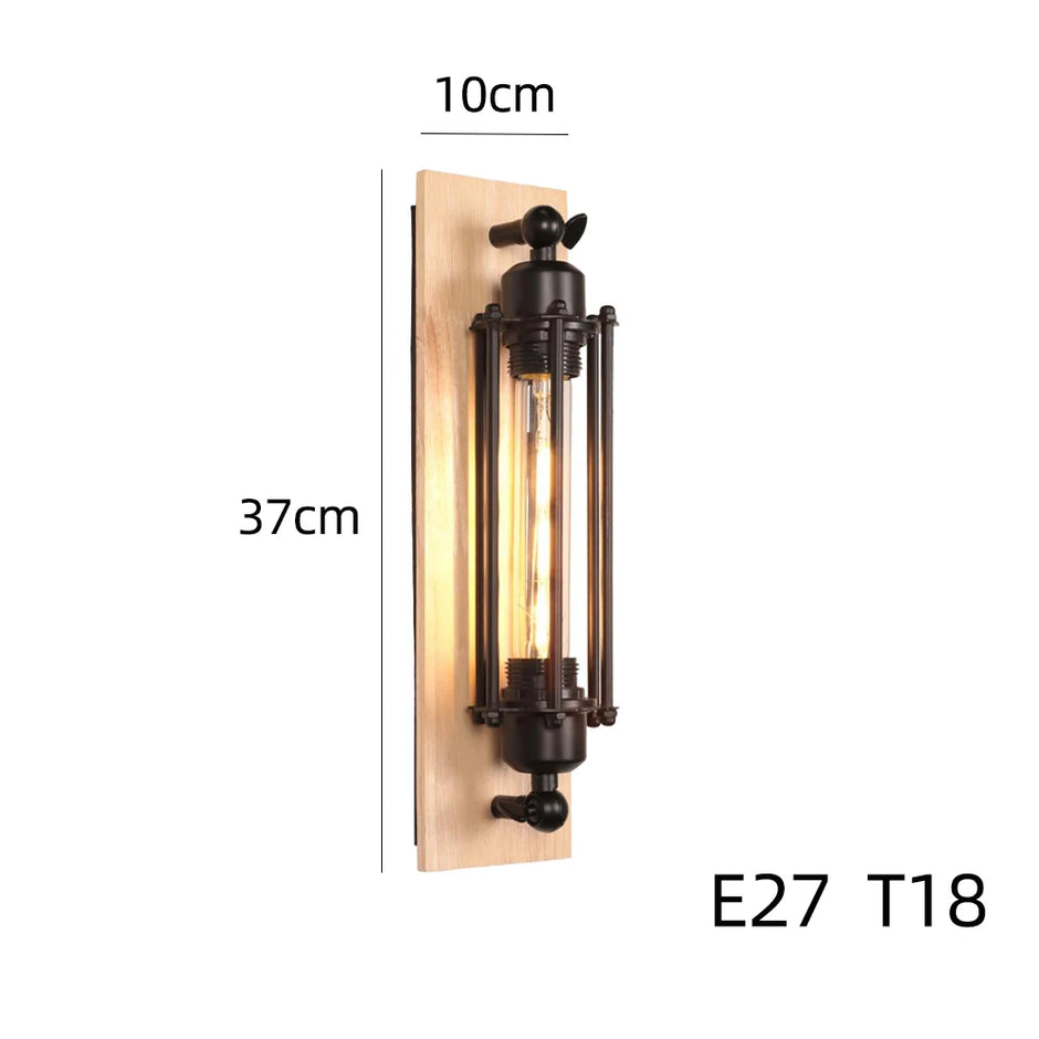 Retro Industrial Iron Wall Light Corridor Staircase Restaurant Loft Wall Sconce Bedroom Bedside Lamp Home Decor Indoor Lighting