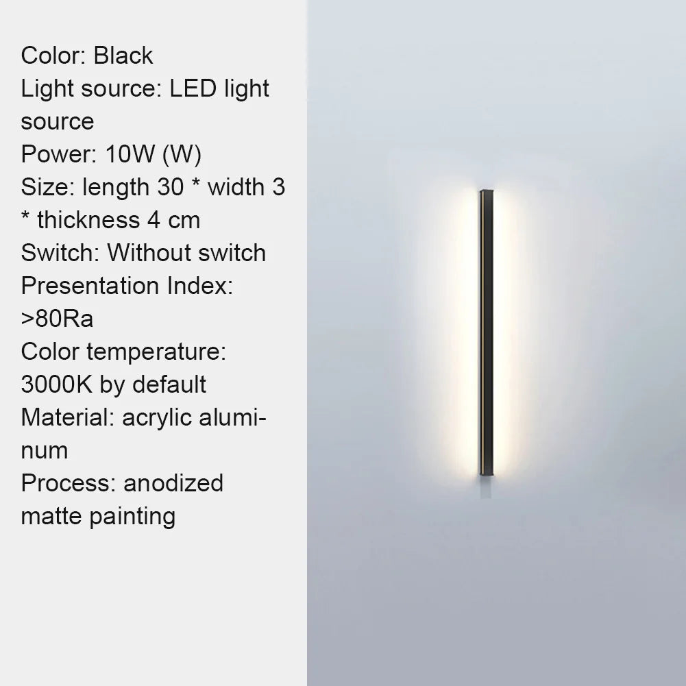 Modern Plug in Long Wall Sconce Indoor Wall Lamp Wall Mounted Light for Bedroom Living Room Hallway