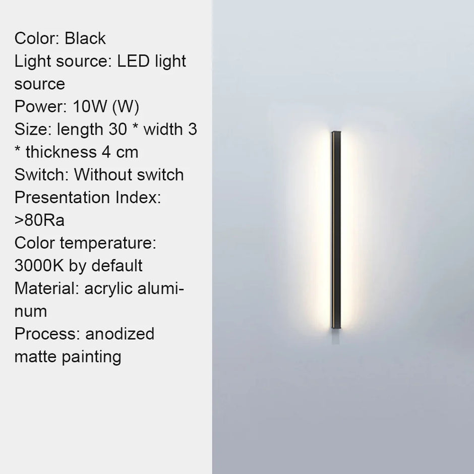 Modern Plug in Long Wall Sconce Indoor Wall Lamp Wall Mounted Light for Bedroom Living Room Hallway