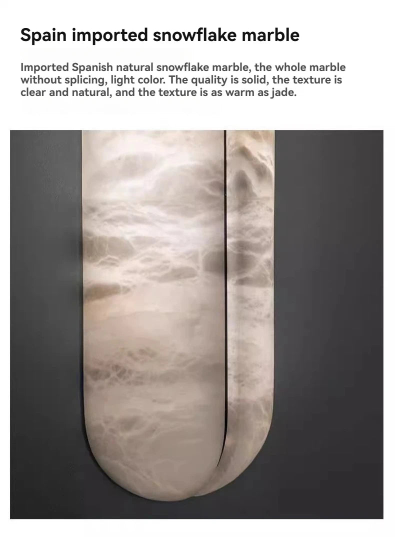 Italian Wall Lamp Natural Marble Bedside LED Light for Bedroom Villa Entryway Hallway Living Room Indoor Decorative Lighting