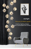 Starry Sky Staircase Chandelier Nordic Design Duplex Corridor Light Pendant Lights Apartment Hall