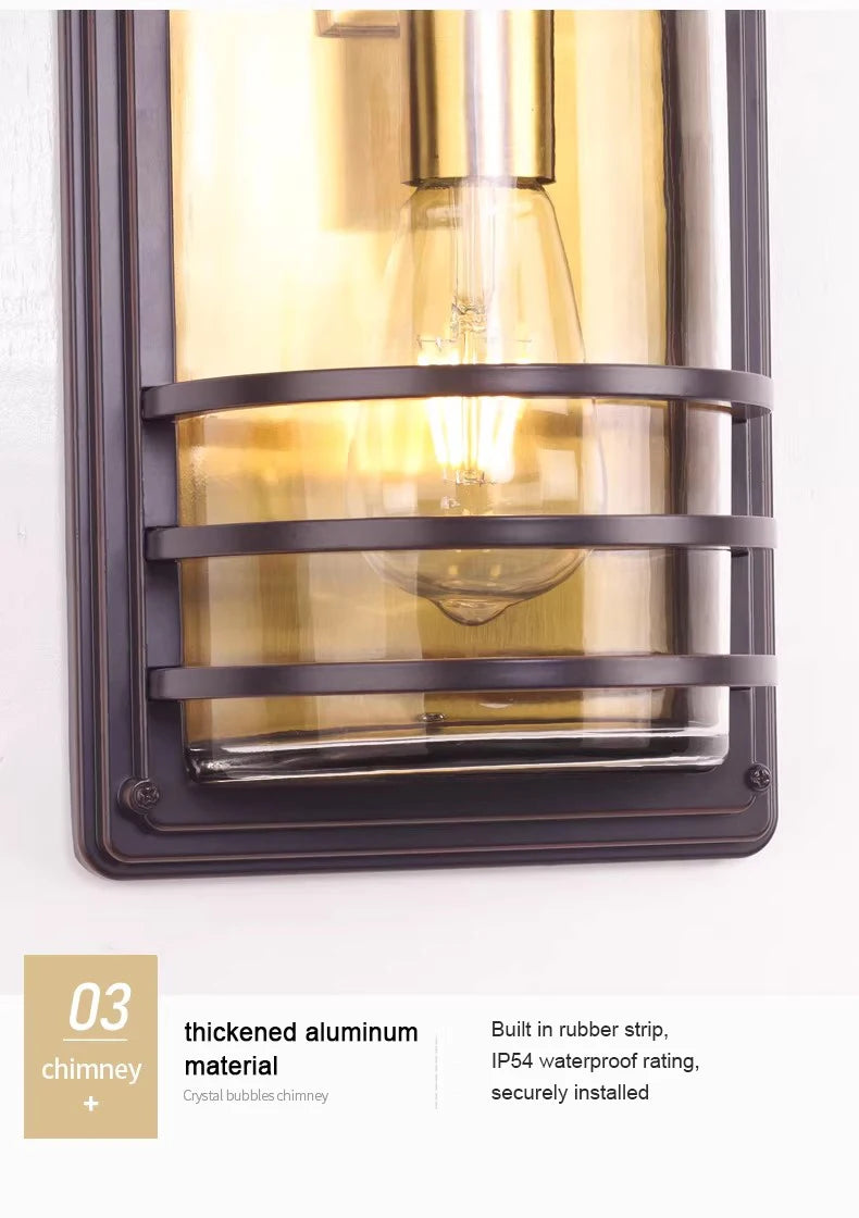 Outdoor Waterproof Wall Lamp - All Aluminum Moisture-Proof Decorative Lighting for Balcony Entrance Door Courtyard Garden