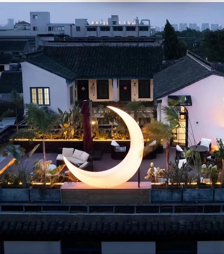 Decorative light Garden courtyard landscape Luminous crescent floor Waterproof solar light