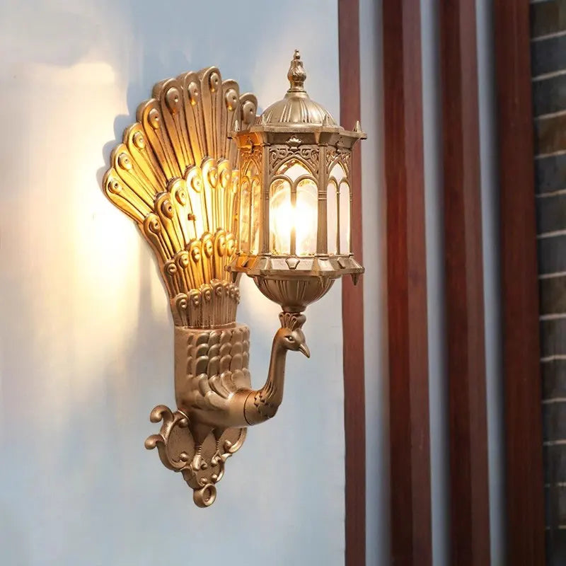 Outdoor Courtyard Pillar Entrance Waterproof Terrace Retro Courtyard Villa Exterior Wall Balcony Courtyard Wall Lamp
