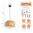 Bamboo Lantern 30cm Pendant Lamp Natural Rattan Wicker E27 LED Chandeliers Hand-Woven Lampshades Lighting Fixture Hanging Light
