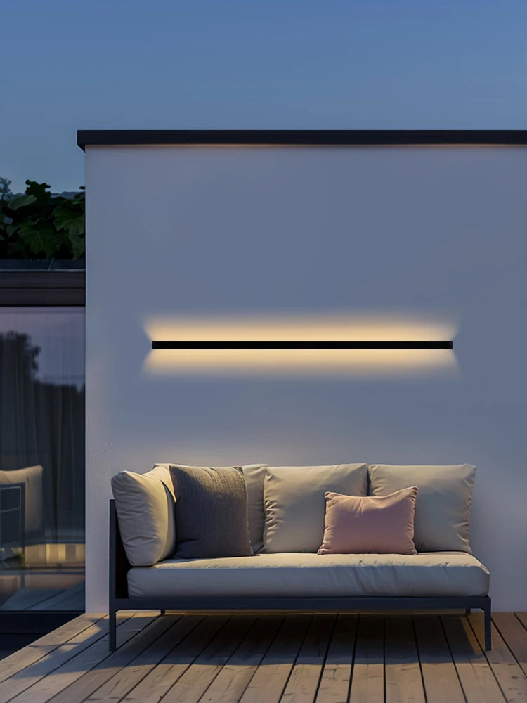 LED Lighting Wall Lamp IP65 Garden AC Long Wall Light Outdoor Waterproof Modern Long Strip 85-256v OutdoorDecoration