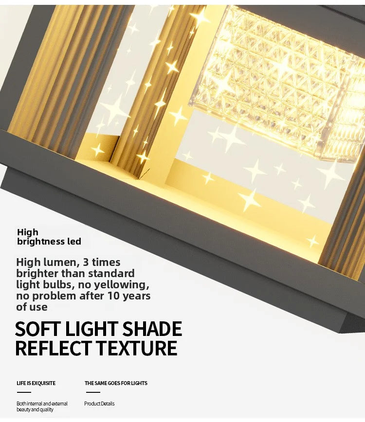 Solar Column Head Lamps Waterproof Courtyard Lamps Gate Pillar Lamps Wall Column Lamps Outdoor Villa Column Head Lamps