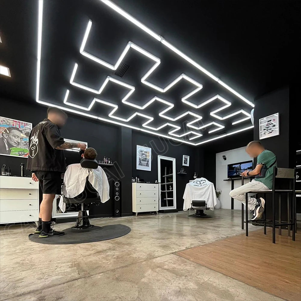 6500K  LED tube combination rectangular sleeve lamp made of PC material,lightweight For garage light,barber shop bedroom