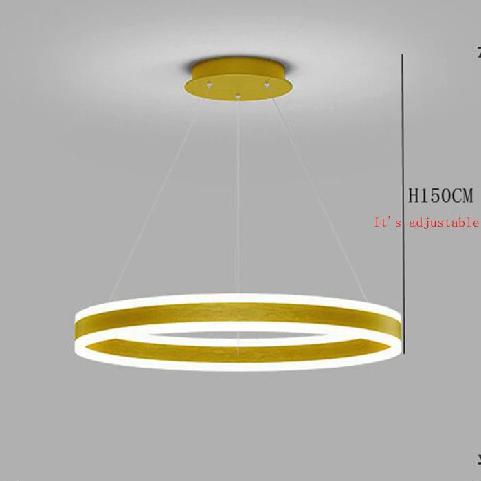 Modern Ring LED Chandelier Dimmable for Tables Dining Living Room Bedroom Kitchen Island Pendant Lamp Home Decor lusters Fixture