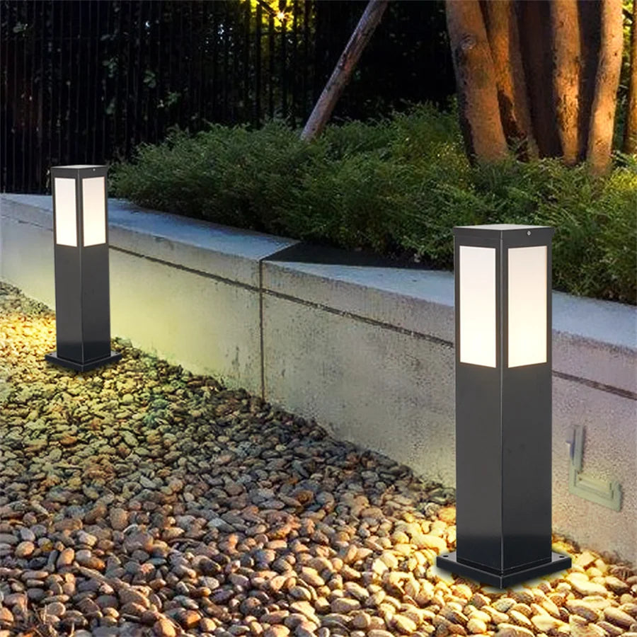 E27 Outdoor Path Light 40/60/80CM Pathway Post Light Waterproof Landscape LED Bollard Lighting Garden Backyard Lantern Lawn Lamp