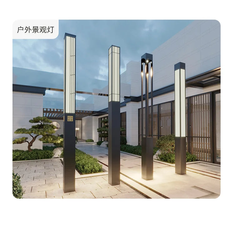 Garden lamp outdoor waterproof new Chinese landscape lamp post community square commercial street lamp project custom high pole