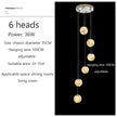 Modern LED Glass Ball Dimmable Chandelier Staircase Lustre Living Room Chandelier Lustre Home Decoration Ceiling Chandelier