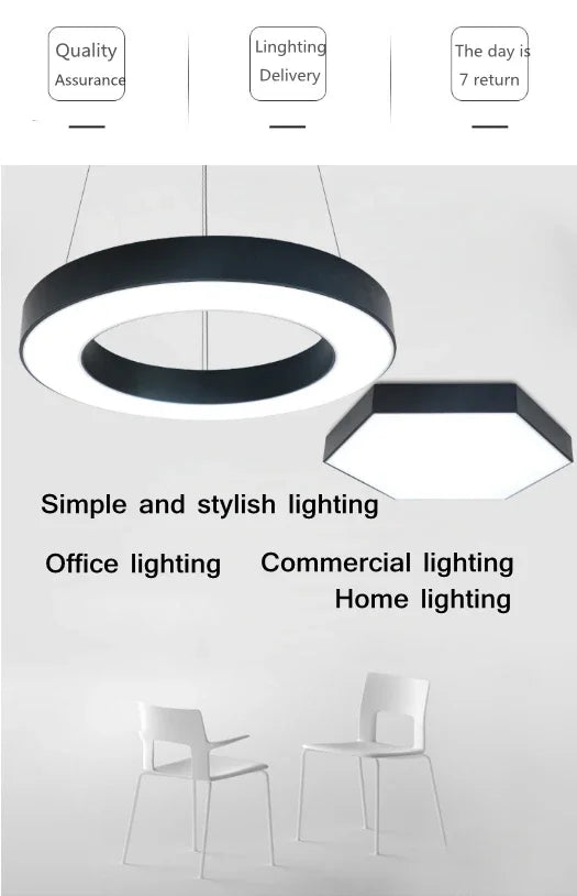 Creative Hexagonal Led Lamps Office Chandelier Round Simple Y-shaped splicing Special-Shaped Chandelier Gym Office Light