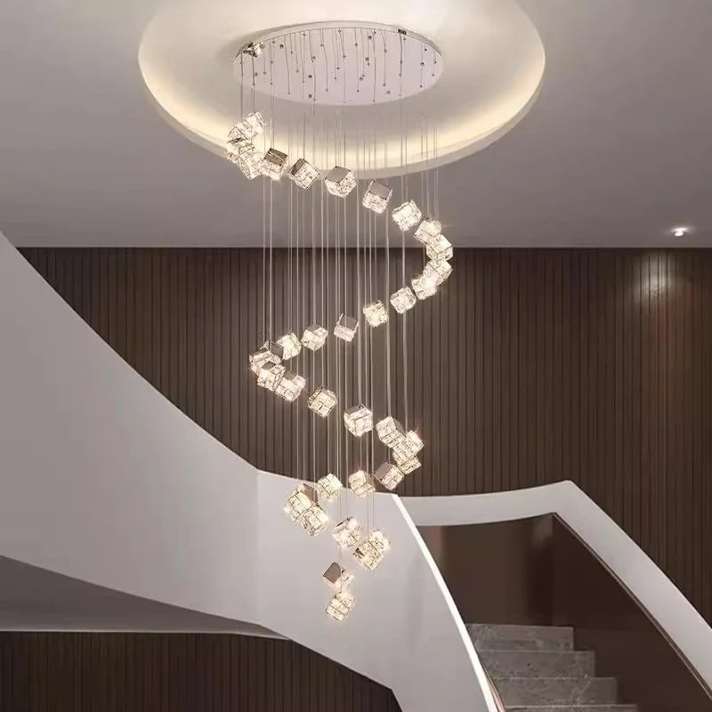 Modern home decoration crystal chandelier, stair Pendant lamp, living room Pendant lights, interior lighting