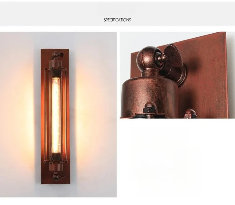 American Flute Wall Lamp Unique LOFT Restaurant Bar Grill Hallway Iron Wall Light Rustic Industrial Decor Edison Bulb Fixture
