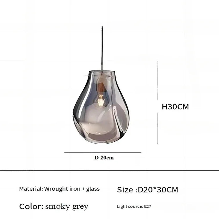 Designer Creative Stained Glass Single Chandeliers, Nordic Simple Bedside Cafe Dining Room Led Small Decorative Lighting