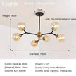 LED Glass Ball Chandelier Pendant Light for Indoor Decorative Lighting - Living Room Bedroom Dining Room