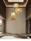 Japanese Chandelier Natural Bamboo Rattan Pendant Lights Handmade Weaving Hanging Lamps Wicker Shades E27 Lighting Suspension