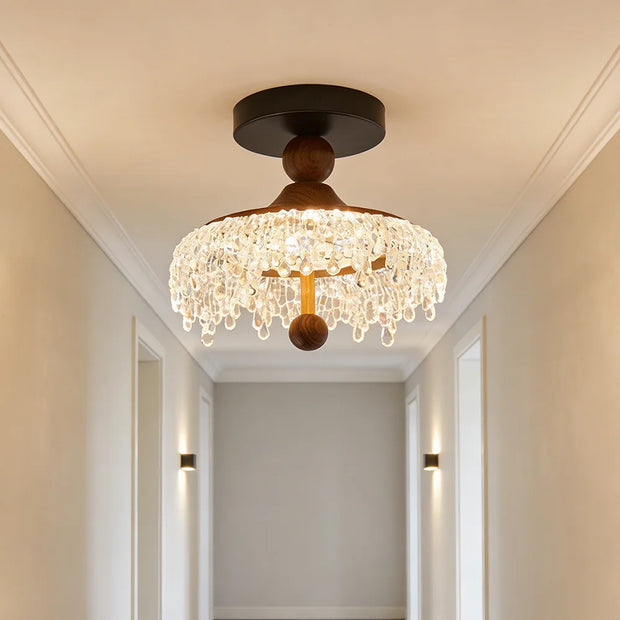 Icicle Drop Ceiling Light Fixture French Vintage Ceiling Led Lamp Surface/Embedded Mounted Entrance Corridor Balcony Lighting