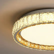 ‌Modern Luxury Dimmable Crystal Ceiling Light K9 Crystals Golden Ring Chandelier for Bedroom Living Room Dining Room LED Fixture