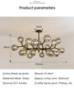 LED Glass Ball Chandelier Pendant Light for Indoor Decorative Lighting - Living Room Bedroom Dining Room