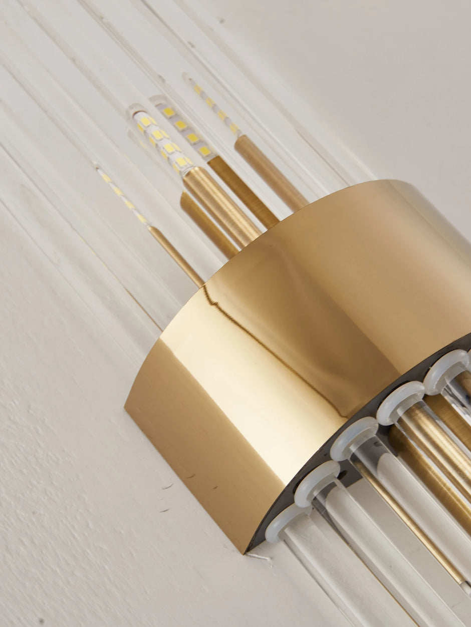 Gold/Black Stainless Steel Crystal Wall Sconce for Living Room, Bedroom, Kitchen Home Decor Lighting, G9 Light Source