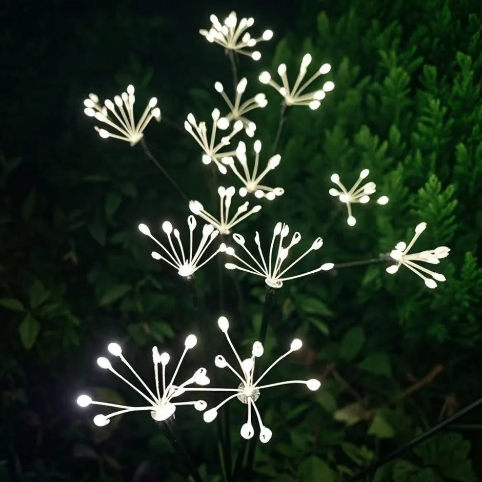 6/810 Heads Solar Light Waterproof Sparkling Stars LED Floral Firework 2 Modes Switching Ground Mounted Landscape Lighting
