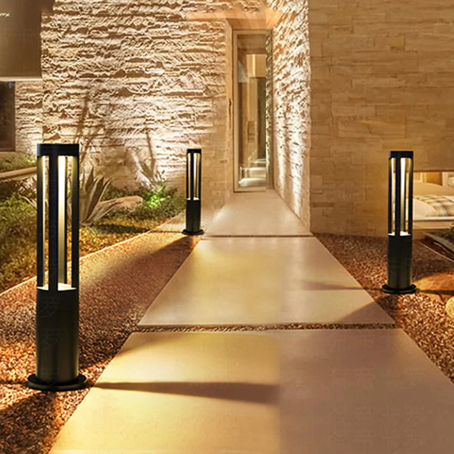 Outdoor Landscape Lawn Lamp Waterproof Villa Garden Courtyard Stand Pole Light Modern Park Community Post Lamp Led Bollard Light