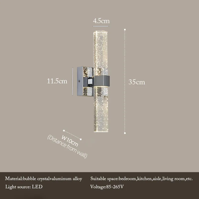 Modern Bubble Crystal LED Wall Lamps Bathroom Dresser Living Room Bedroom Mirror Wall Sconces Indoor Decoration Lighting Lustres