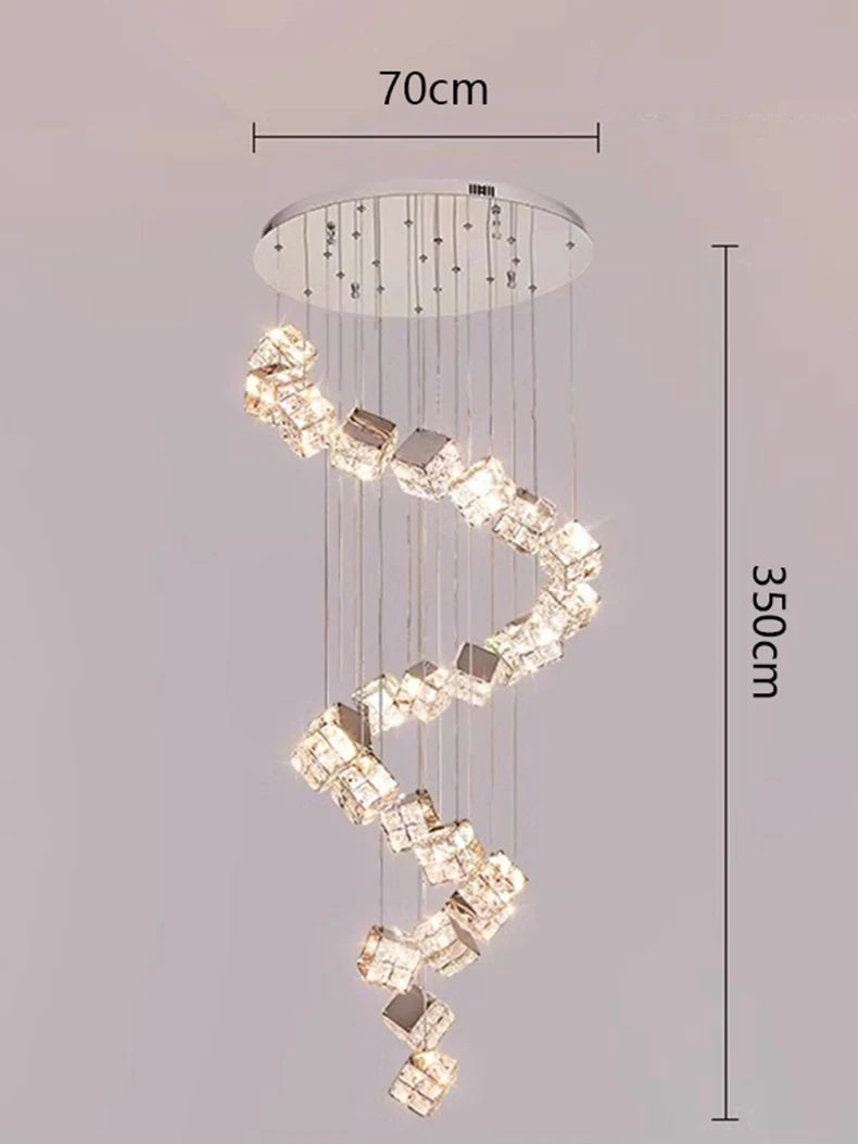 Modern home decoration crystal chandelier, stair Pendant lamp, living room Pendant lights, interior lighting