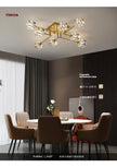 Light Luxury All Copper Living Room Ceiling Lamp, High-end Crystal Lamp, Creative Bedroom Lamp, Minimalist Dining Room Lamp