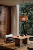 Japanese Wabi-Sabi Rattan Pendant Light - Hand-Woven E27 Boho Lamp for Restaurant Coffee Shop Dining Room Kitchen Island